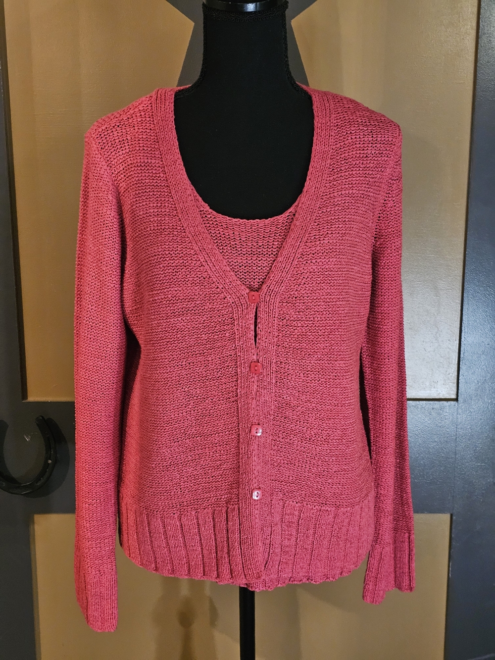 Vintage J.H. Collectibles Fushia Pink Cardigan Set 🌸 Like New 🌸